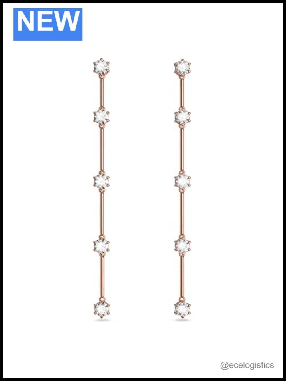 Swarovski Constella Crystal Circle Pendant Necklace Rose Gold-Tone